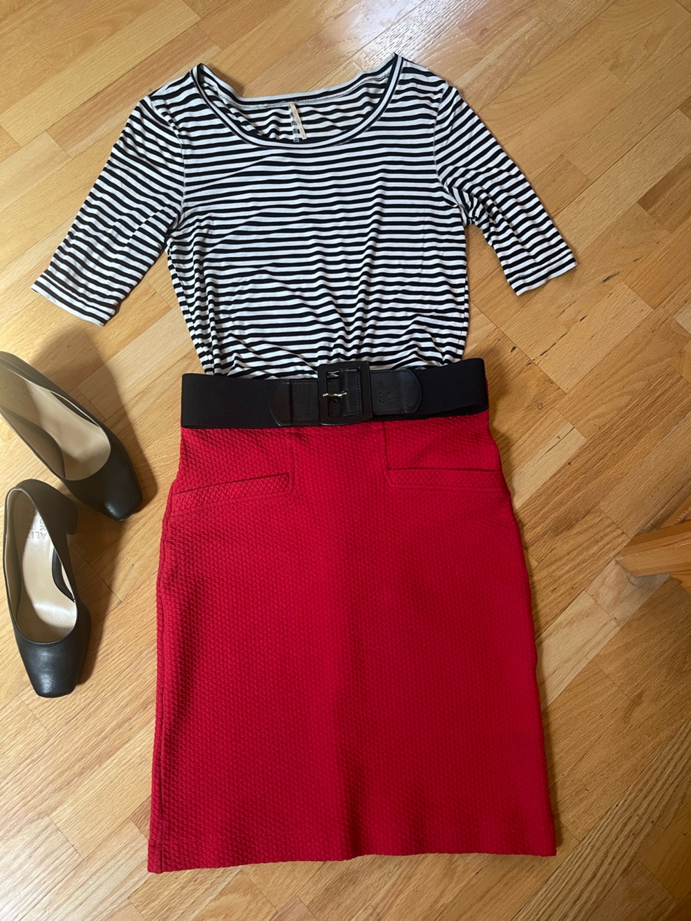 Bold Red Pencil Skirt